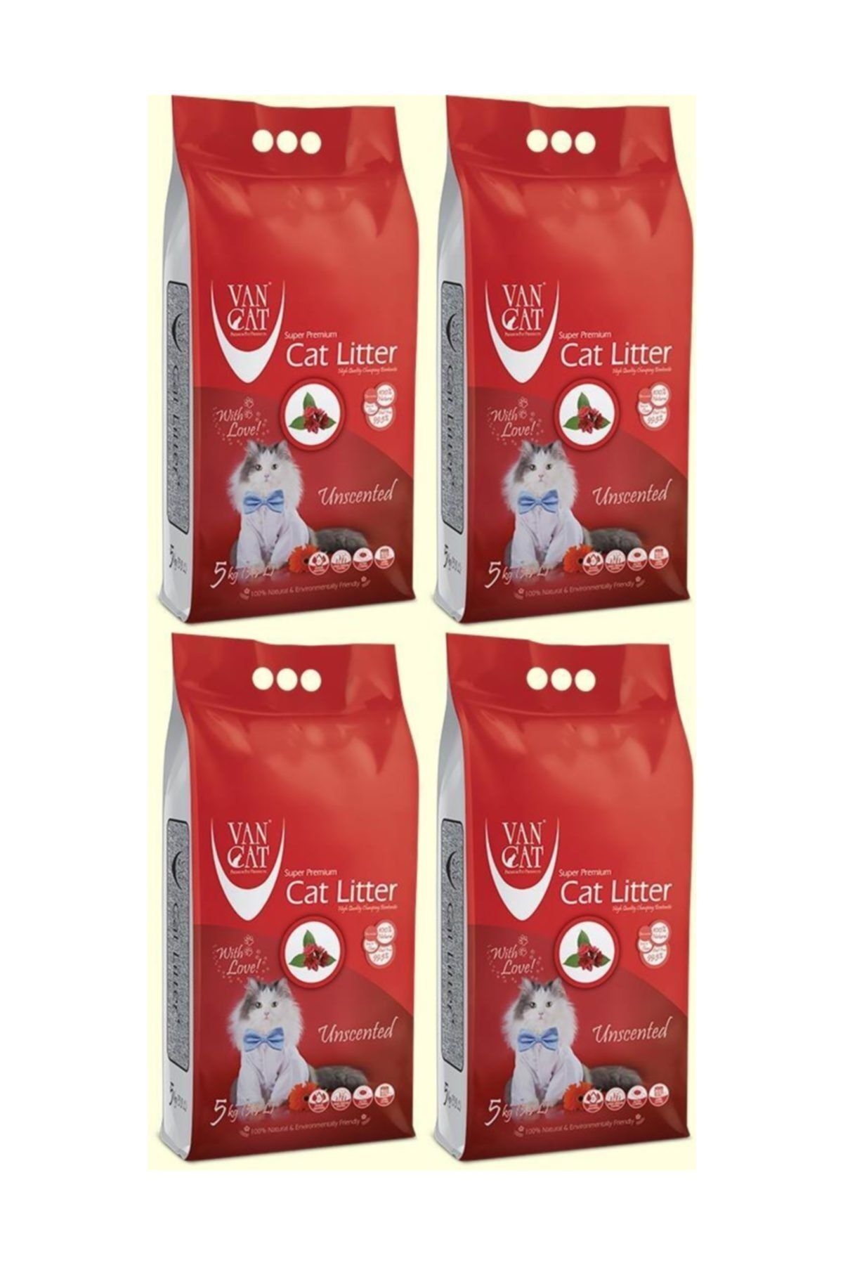 Vancat Naturel Kokusuz Ince Tane Topaklasan Kedi Kumu 5 Kg X 4 Adet Trendyol