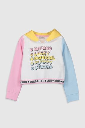 LC Waikiki Kız Çocuk Optik Beyaz E5X Sweatshirt