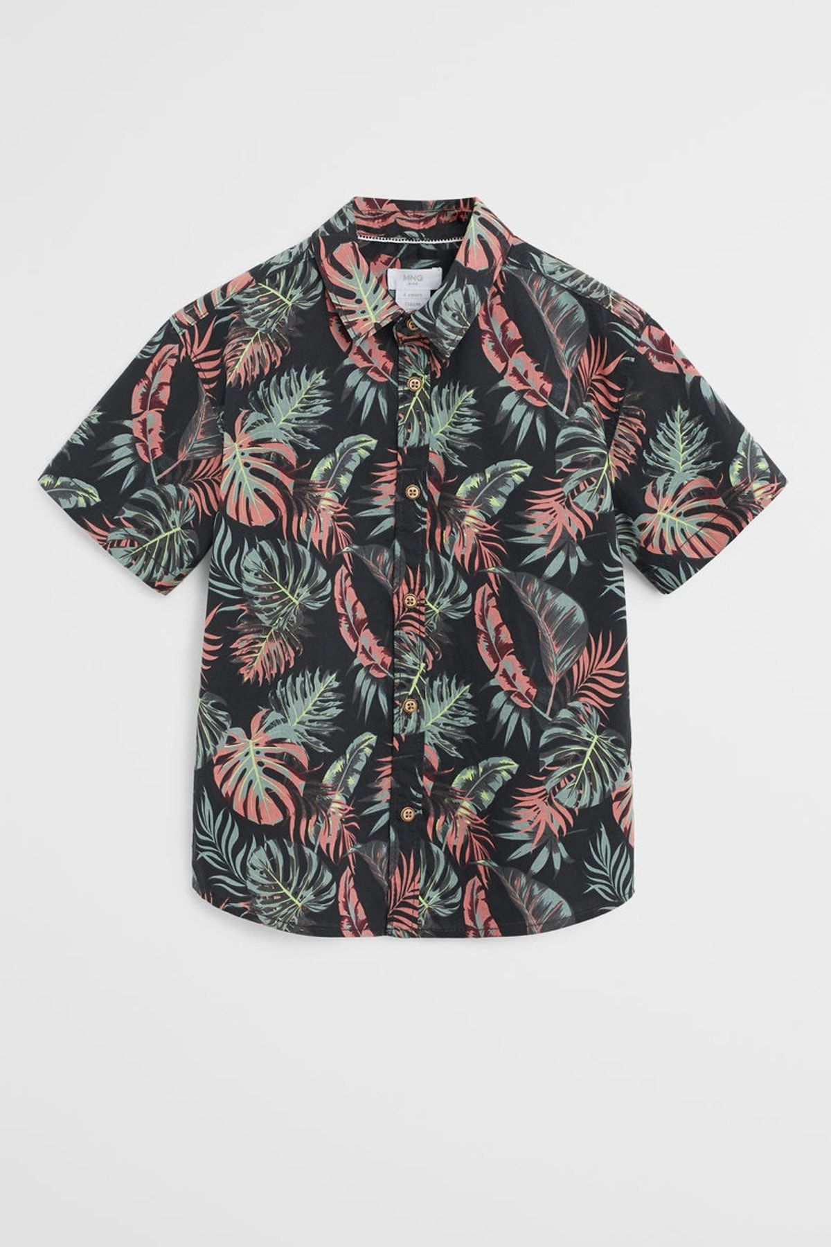Tropikal baskılı gömlek