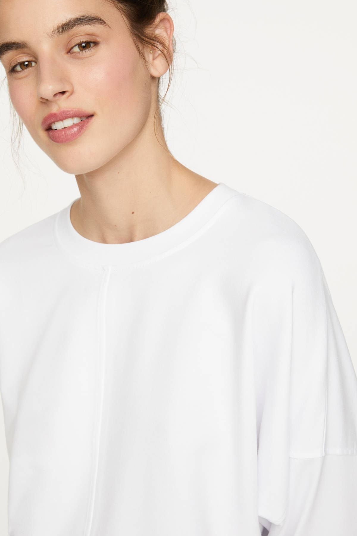 Kadın Beyaz Crop Sweatshirt