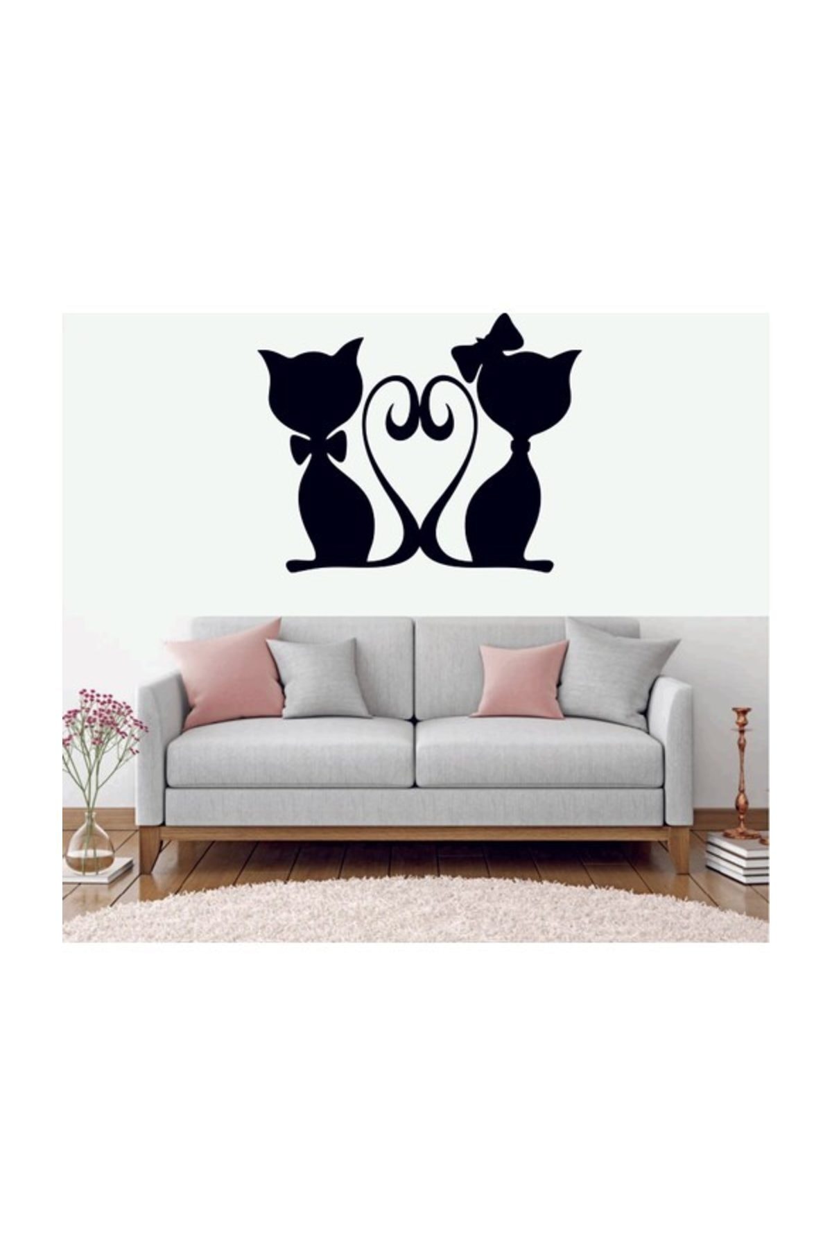 sticker sepetim kediler sevgili dekoratif duvar sticker fiyati yorumlari trendyol