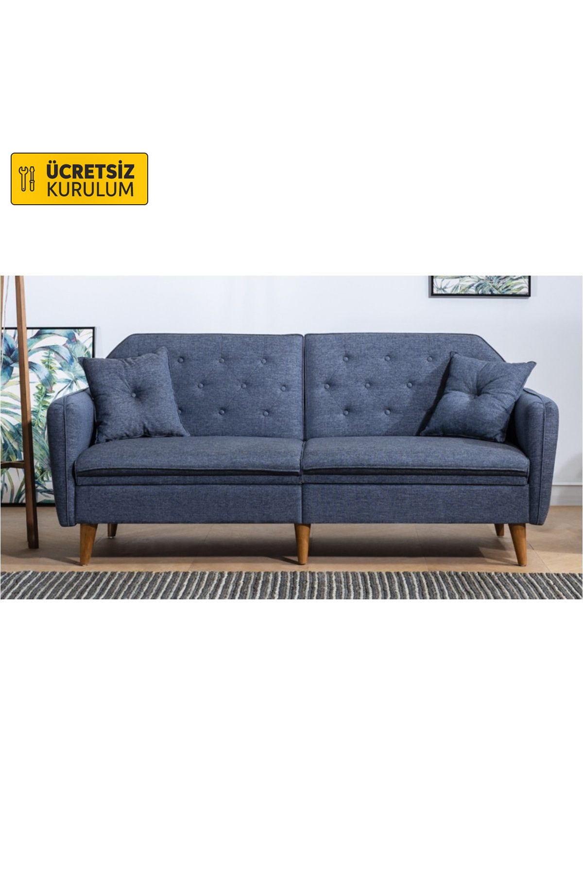 vivense terra yatakli uclu koltuk lacivert fiyati yorumlari trendyol