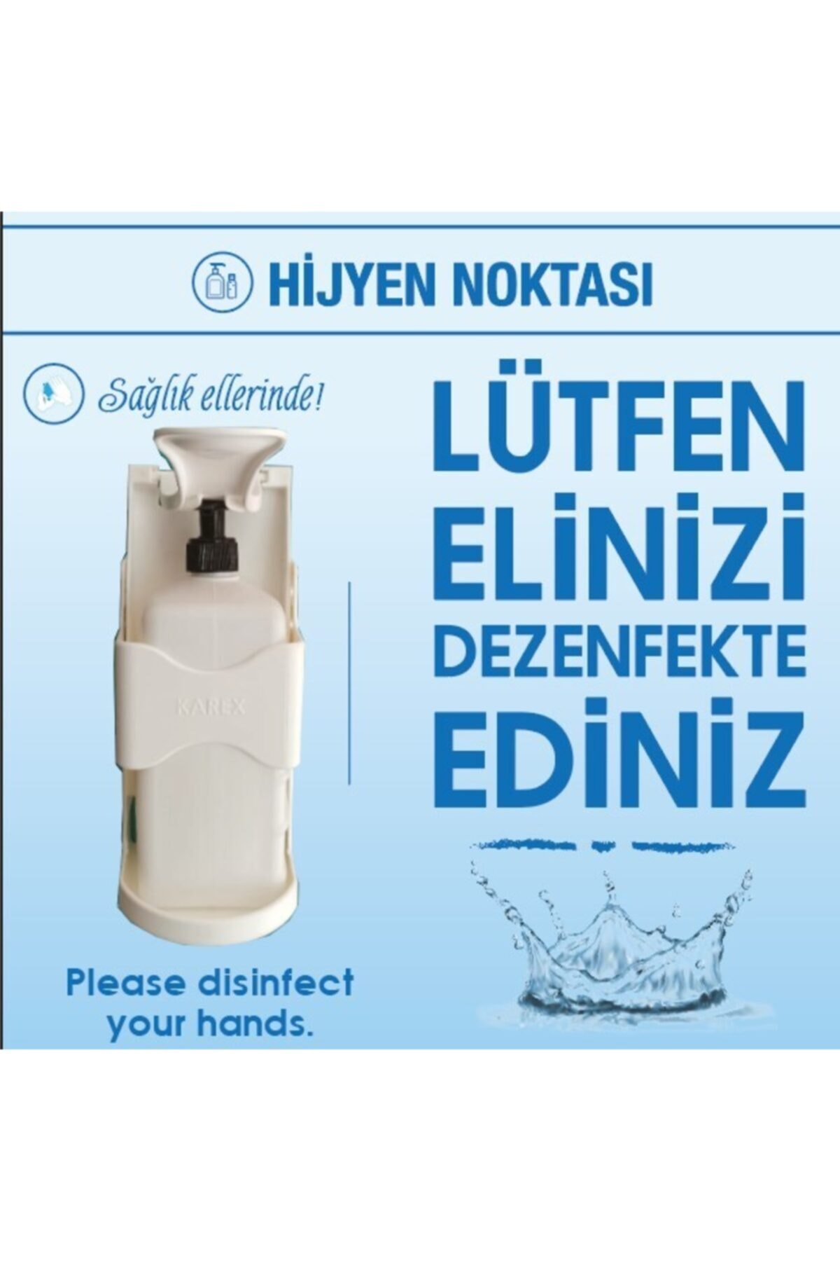 okulcenter Duvara Monte Dezenfektan Standı 2 (50x50 Cm)