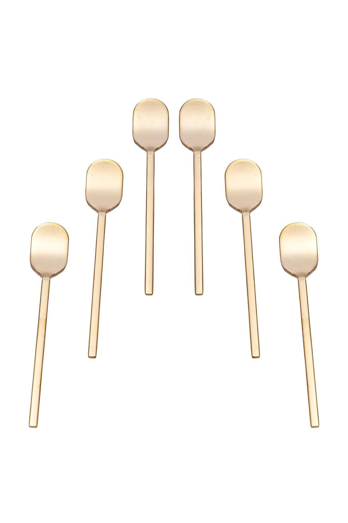 M'art Home Mat Gold 6'lı Çay Kaşığı Oval