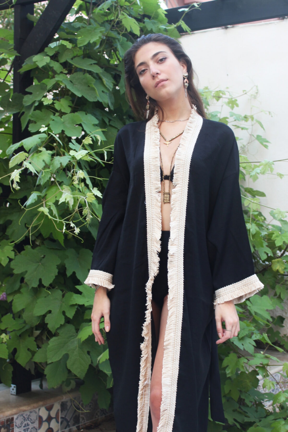 GRACE&KELLY Siyah Kimono