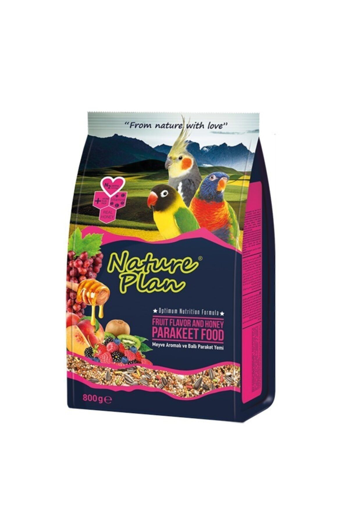 Nature Plan Paraket Sultan Cennet Papaganı Yemi 800 Gr X 5 Adet