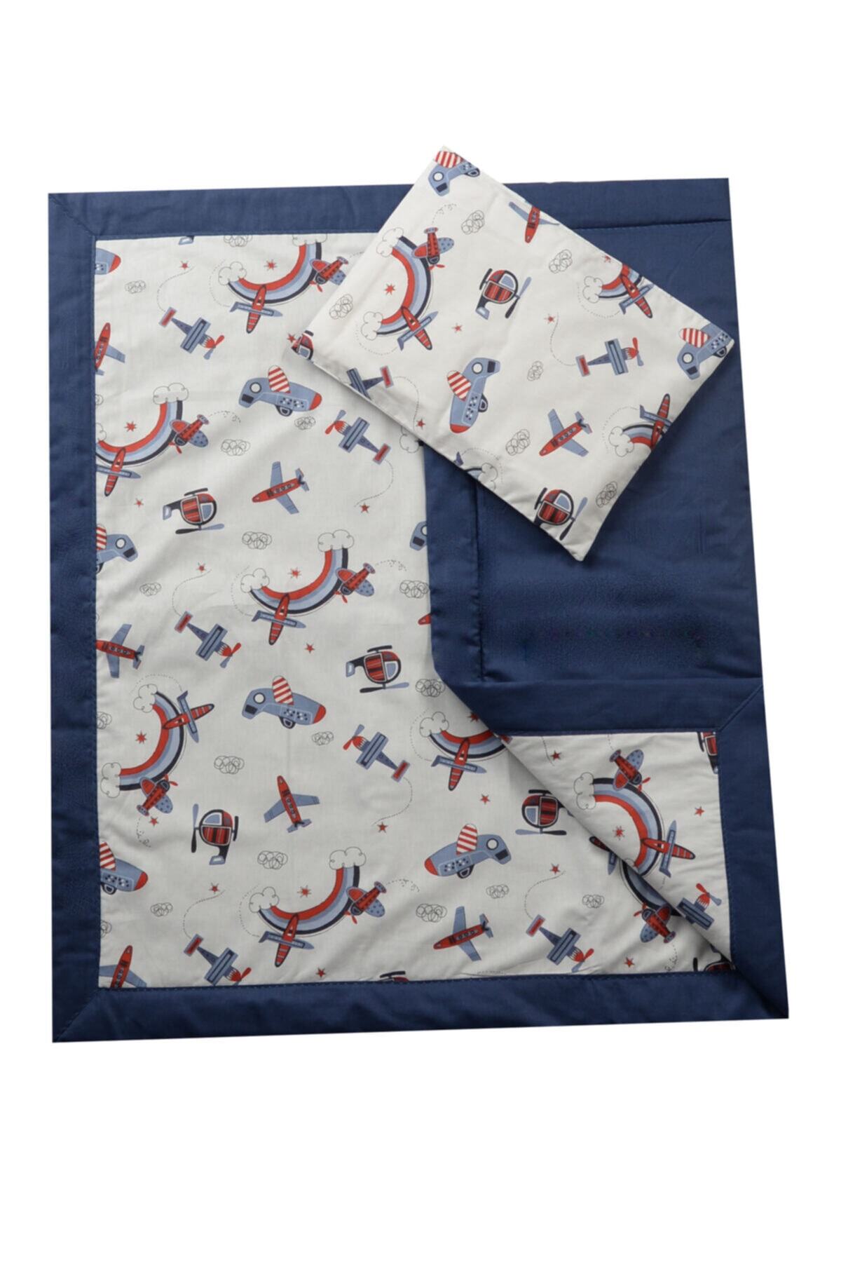 SO little Uçak Desenli Bebek Yastık Ve Yorgan Takımı