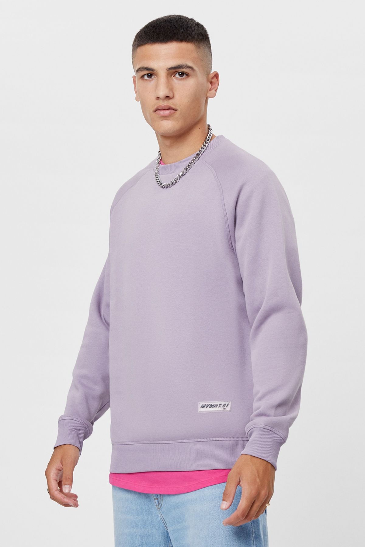 bershka erkek mor bisiklet yaka sweatshirt fiyati yorumlari trendyol