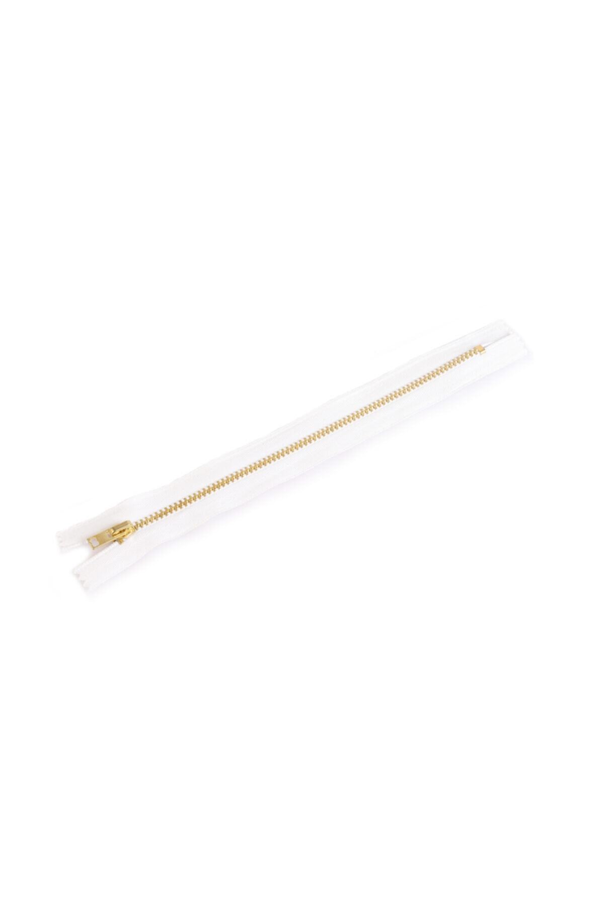 Koza Fermuar 10 Adet 18cm Beyaz Metal Pantolon Fermuarı
