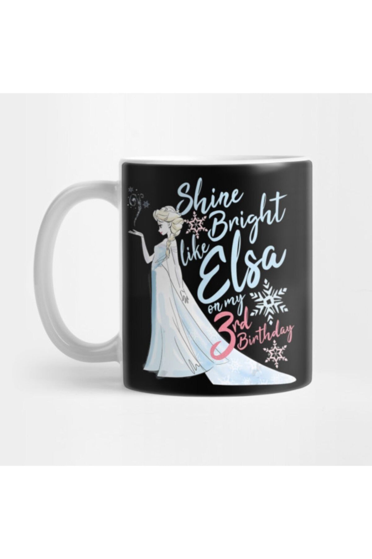 TatFast Siyah Disney Frozen Elsa Baskılı Kupa