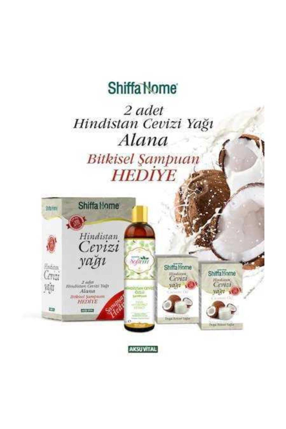 sedat baharat Shiffa Hindistan Cevizi Yağı 150 Ml 2 Adet Hindistan Cevizi Şampuan 400 Ml Set