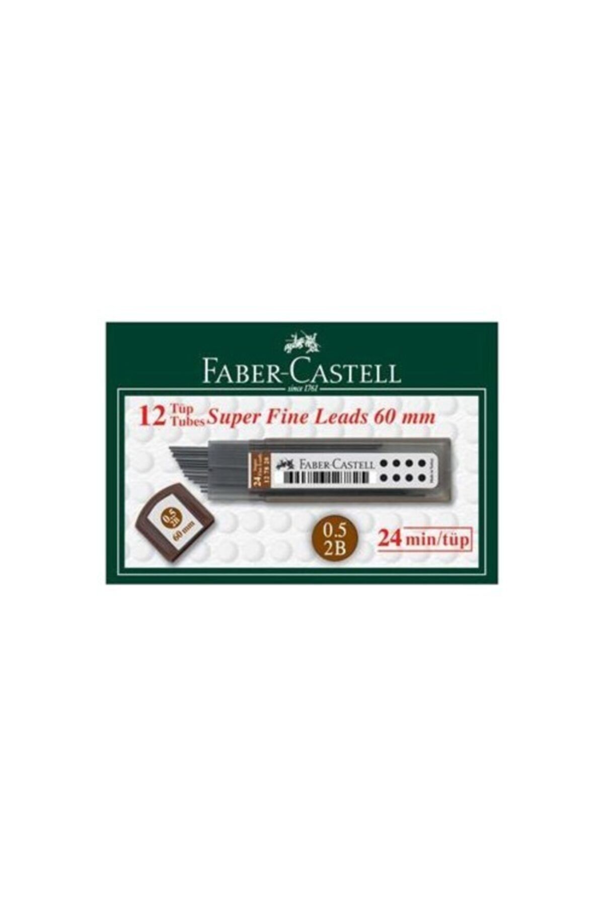 Faber Castell Faber-castell Min Süper Fine 0,5mm 2b 60 Mm Versatil Kalem Ucu 5090127820 12 Li (1 Paket 12 Tüp)