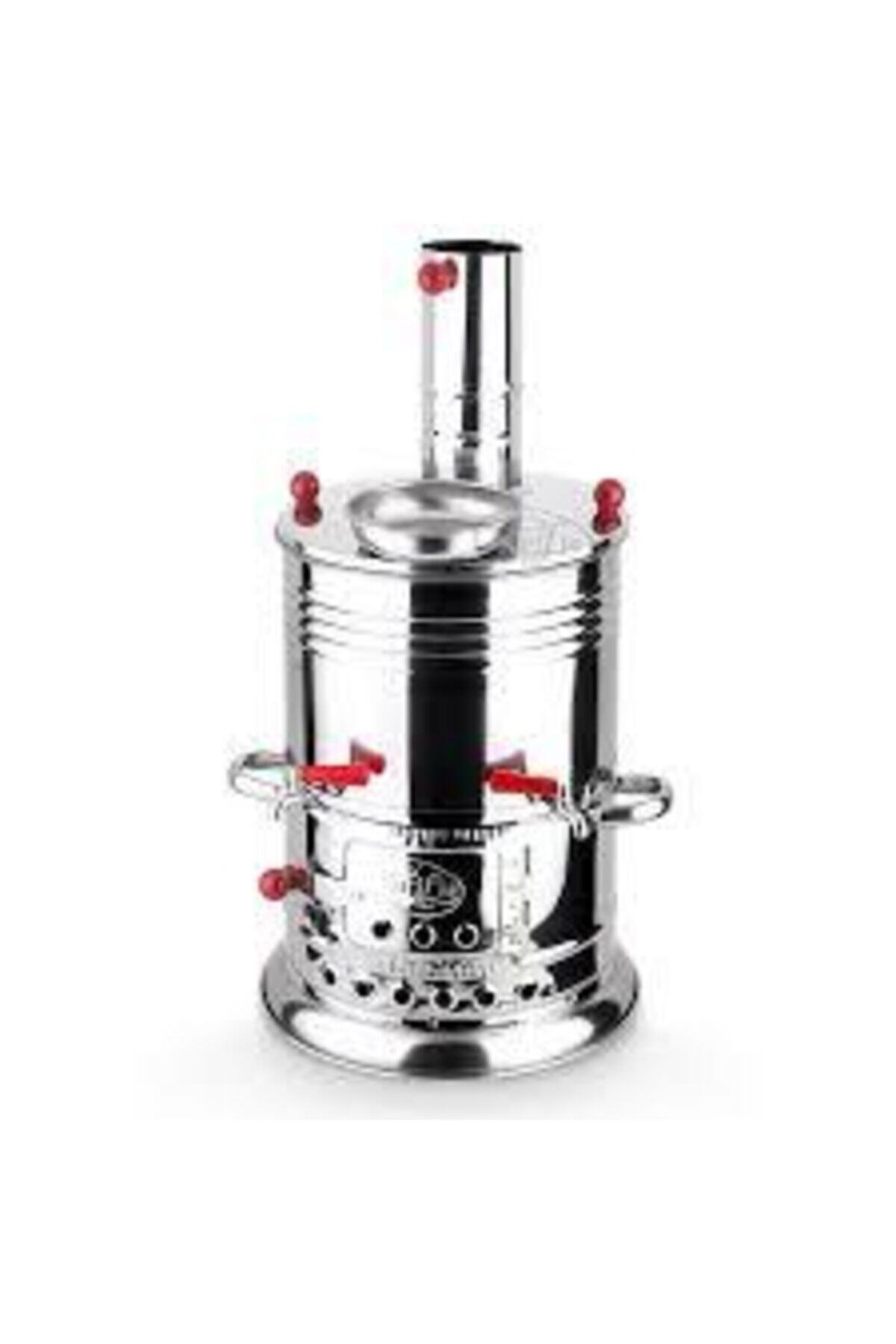 Zarif 10 Litre Iş Çift Musluklu Odunlu Semaver Kömürlü Semaver