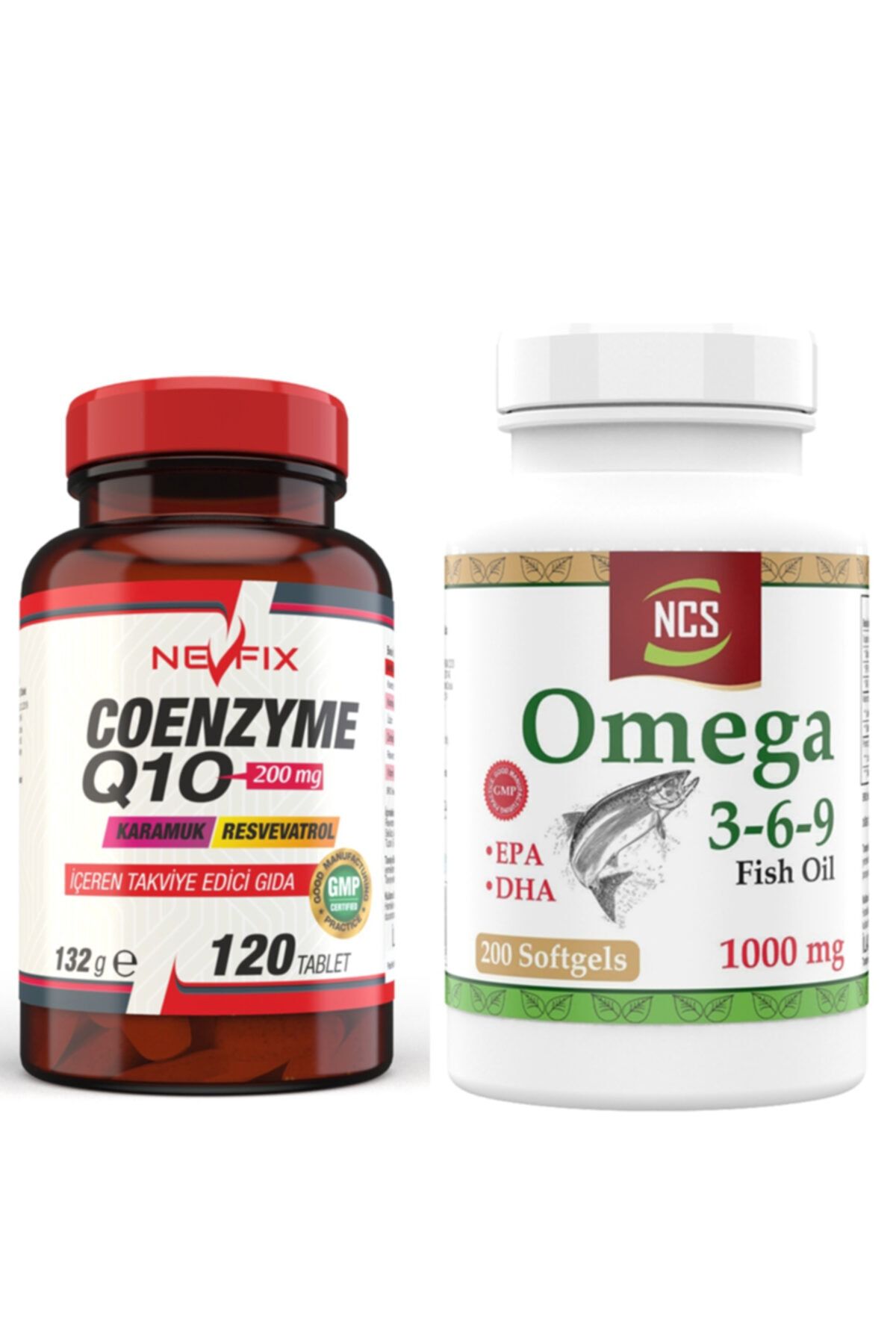 NCS Coenzyme Q-10 200 Mg 120 Tablet Omega 3 6 9 Blık Yağı 200 Capsül