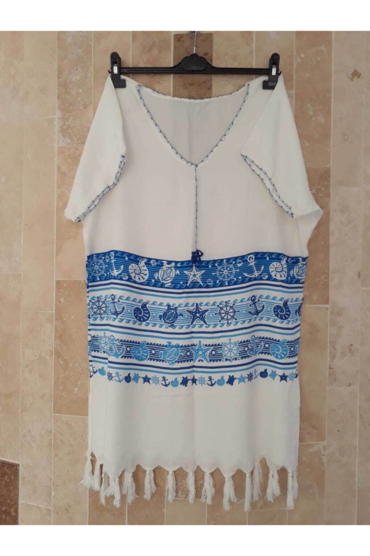 Peştemal Home Denizci Desenli Peştemal Plaj Elbisesi