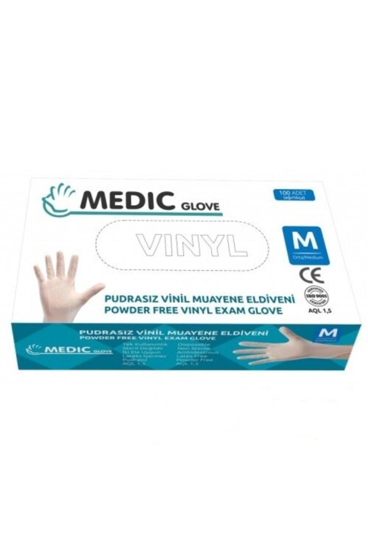 Medic Glove Medıc Glove Pudrasız Vinil (vınyl) Muayene Eldiveni-10 Paket 100'lü (medıum)