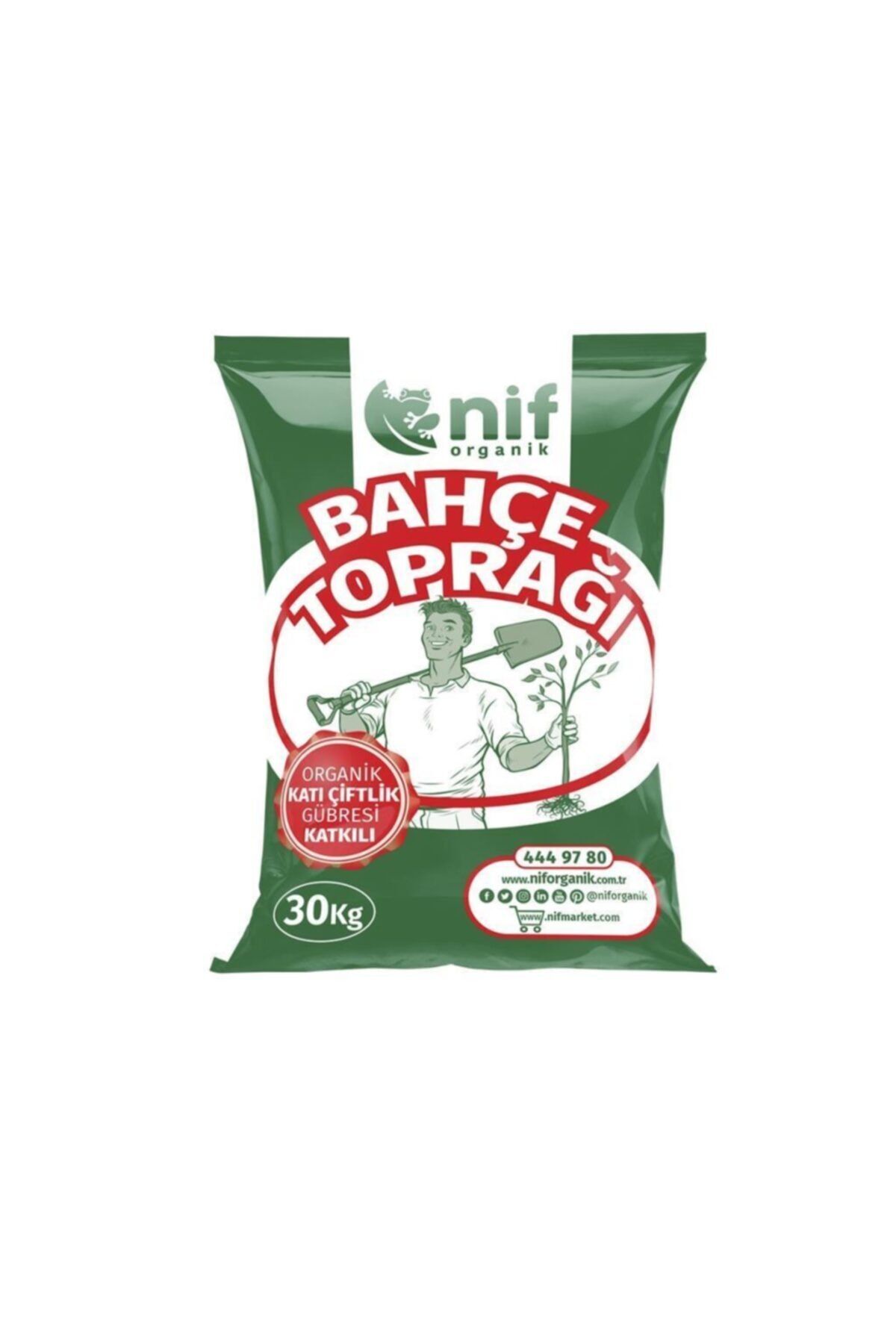 Nif Organik Bahçe Toprağı Gübreli Toprak Katkılı 30 kg Organik Katı Çiftlik Gübresi