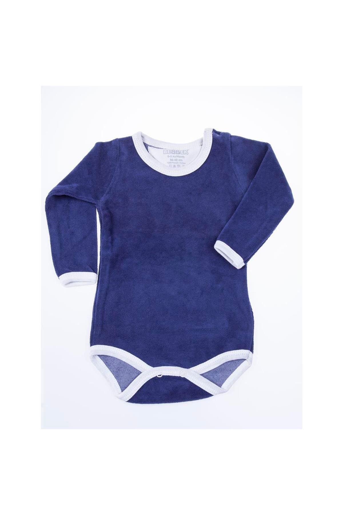Nenny Baby Unisex Bebek Lacivert Kadife Body