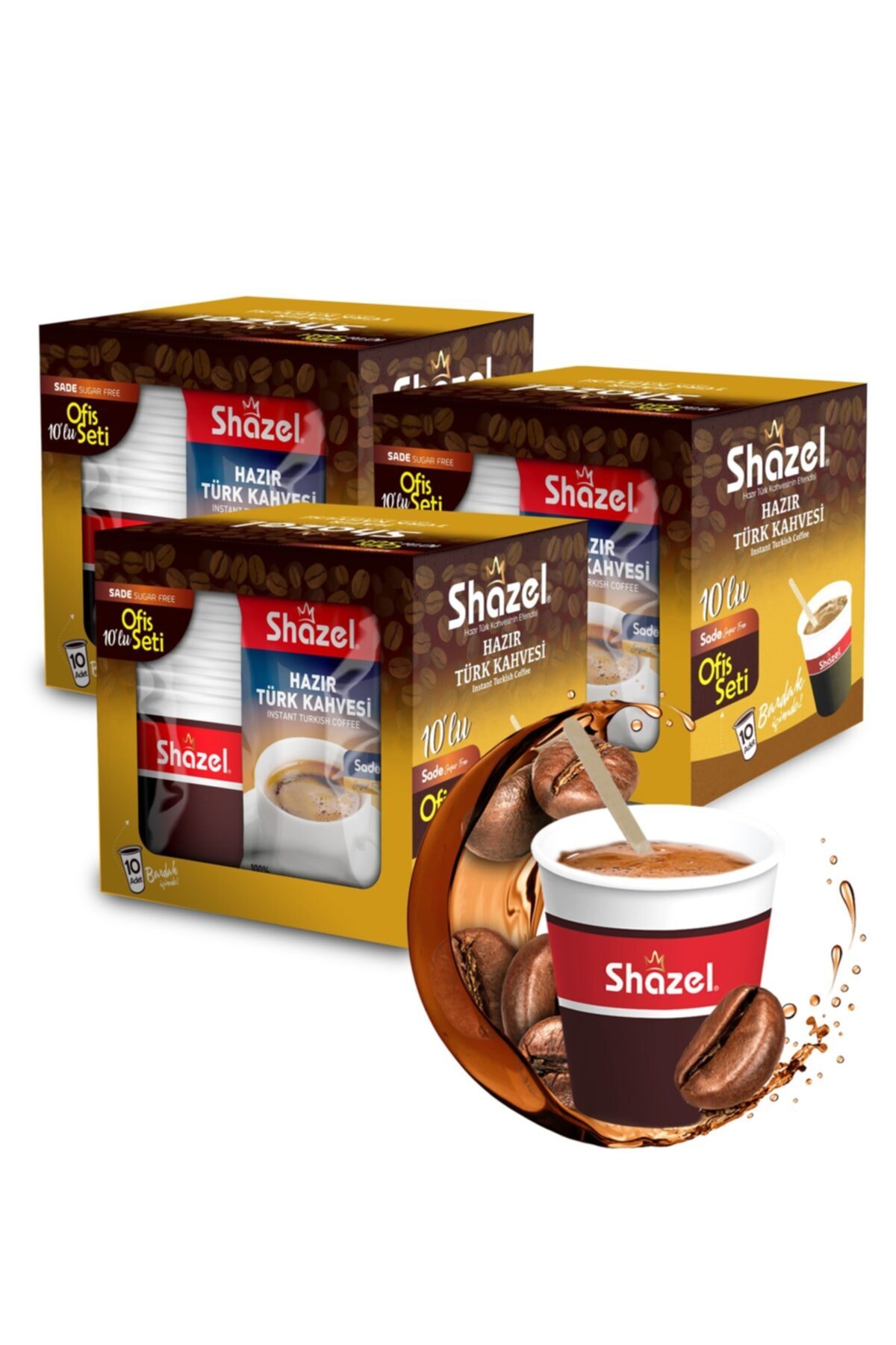 Shazel Hazır Türk Kahvesi Ofis Seti Sade- 30'lu/ 3 Kutu