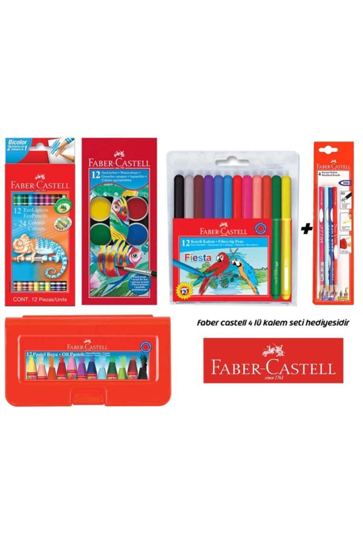 faber castell 4 lu boyama seti kalem seti hediyeli fiyati yorumlari trendyol
