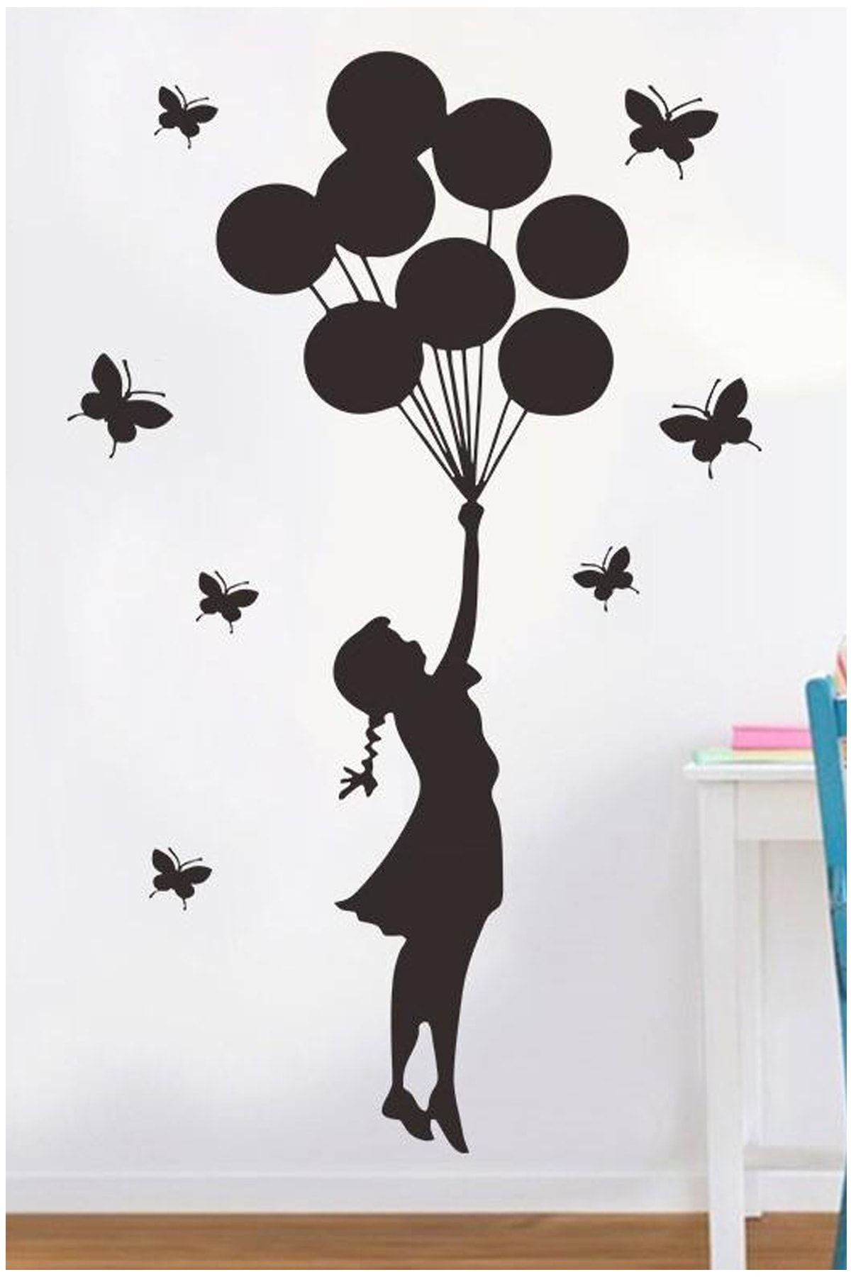 keep armor cocuk bebek odasi duvar sticker etiket balonlu kiz dekor 95 cm siyah fiyati yorumlari trendyol