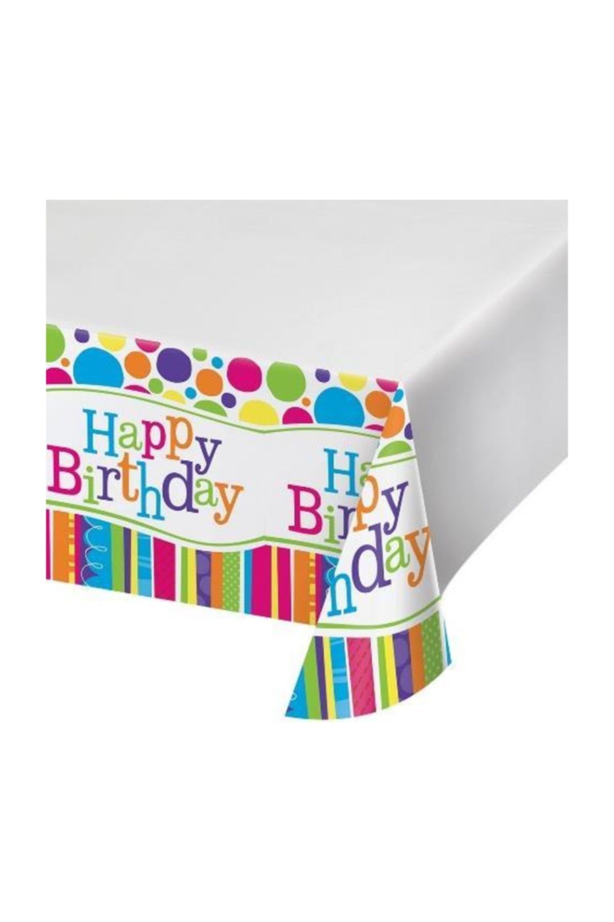 crv Happy Birthday Baskılı Karışık Renkli Masa Örtüsü 1 Adet