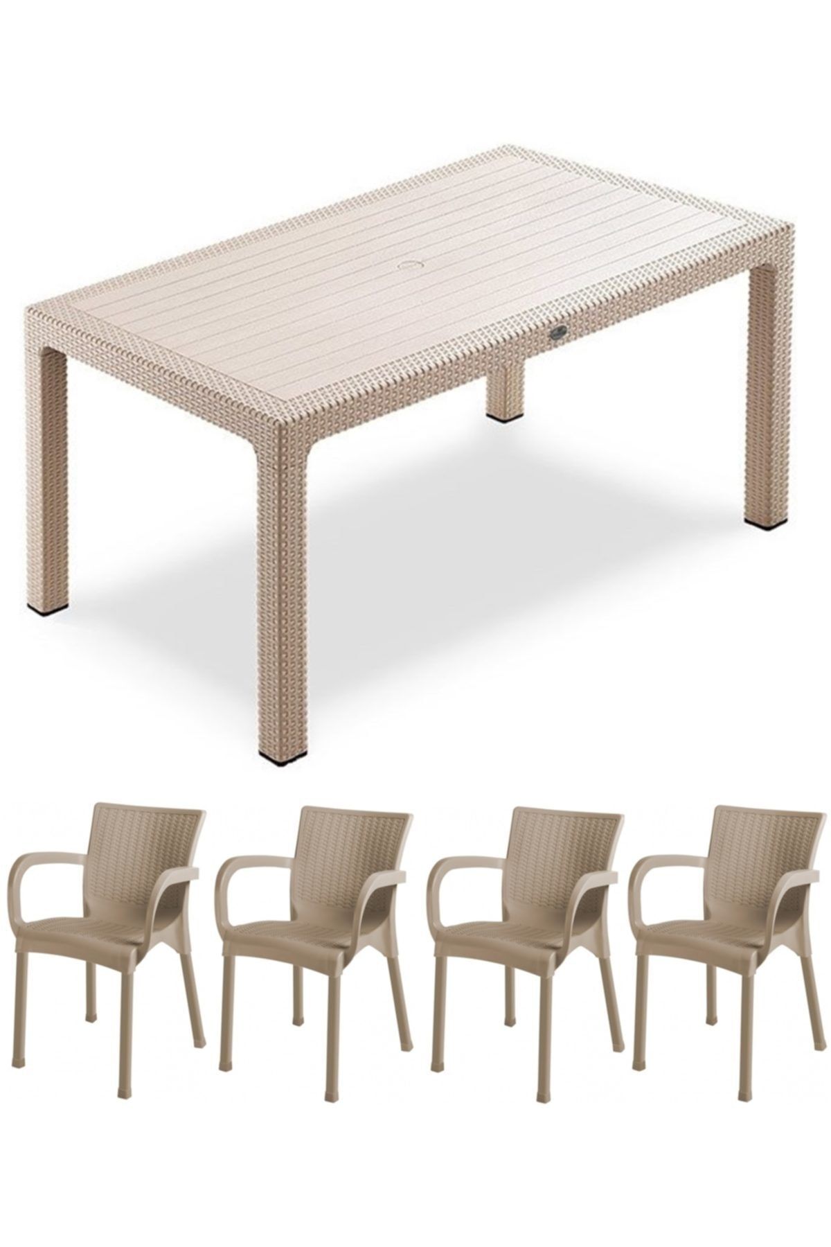 comfort begonya 90x150 4 kisilik rattan bahce takimi teras balkon masa takimi fiyati yorumlari trendyol