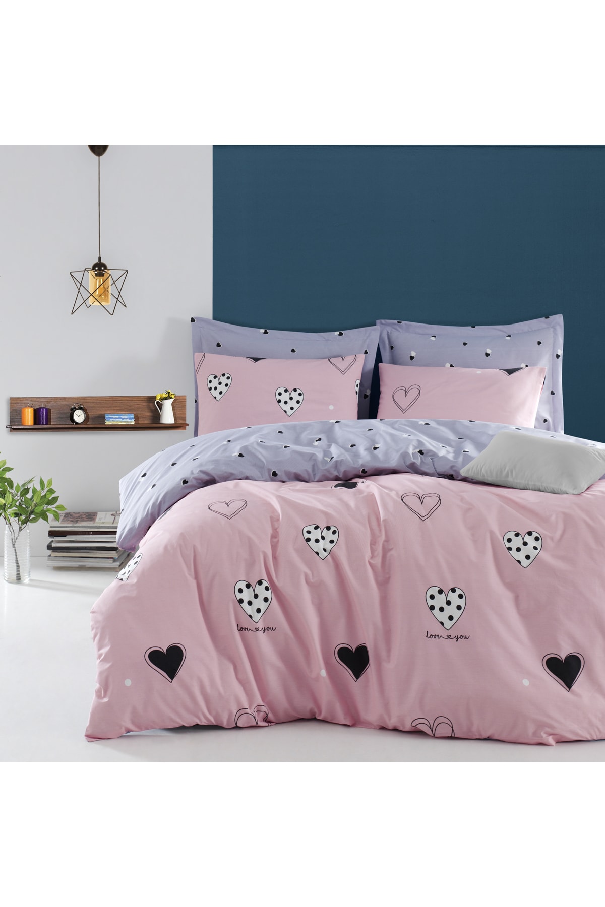 Enlora Home 100 Dogal Pamuk Nevresim Seti Cift Kisilik Hati Pudra Fiyati Yorumlari Trendyol