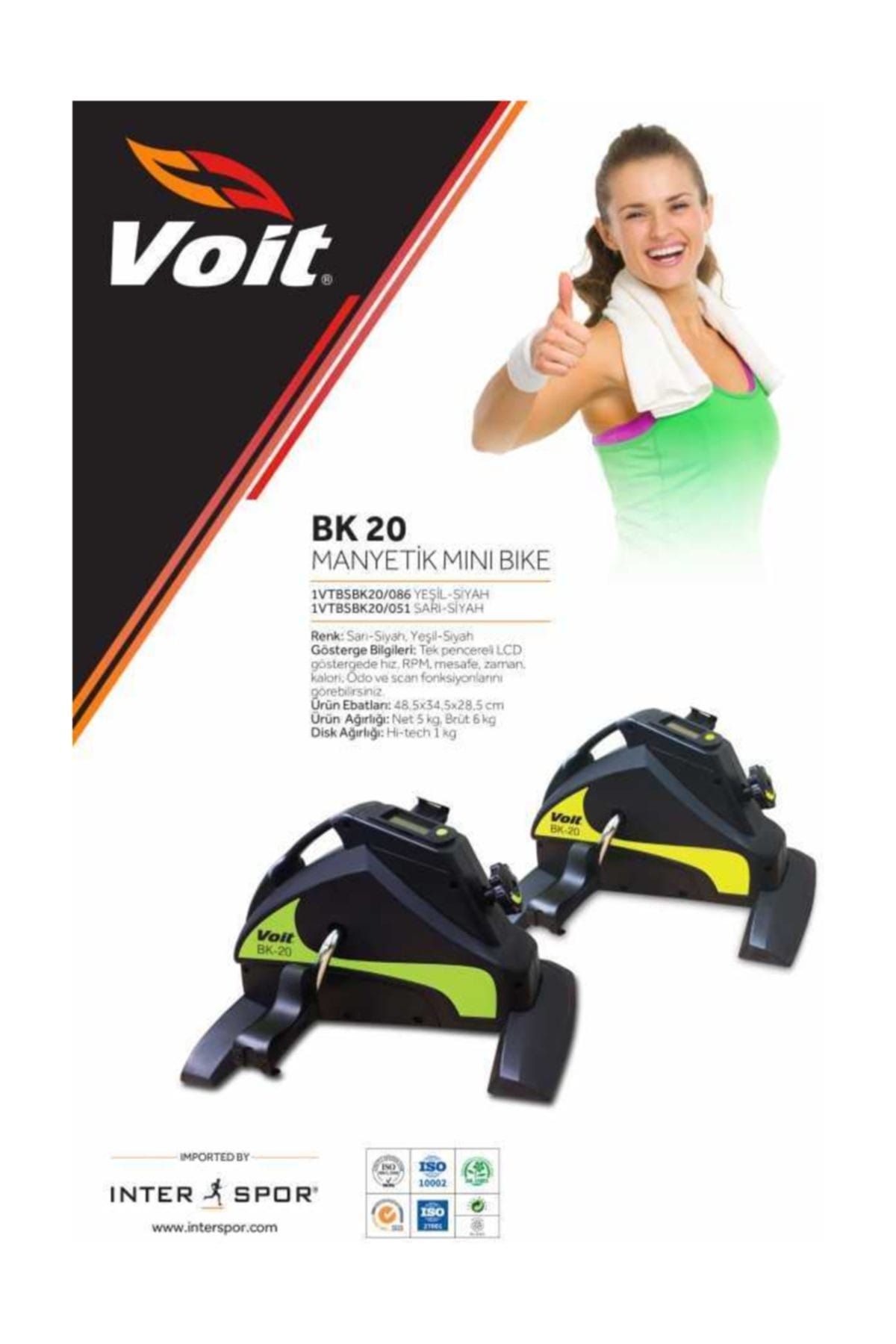 voit bk20 mini bike dijital gostergeli kondisyon bisikleti yesil siyah fiyati yorumlari trendyol