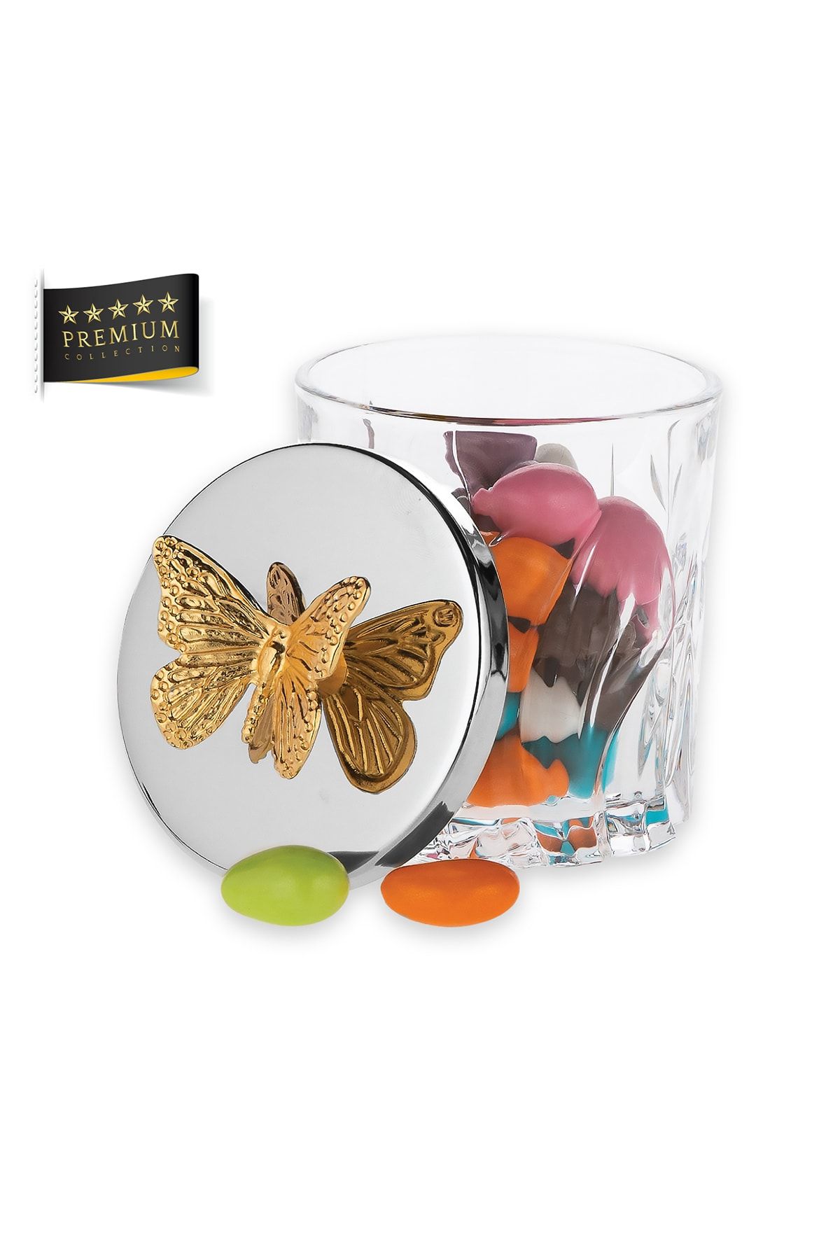 Doreline Butterfly Şekerlik Çikolatalık Dekoratif Kapaklı Kase