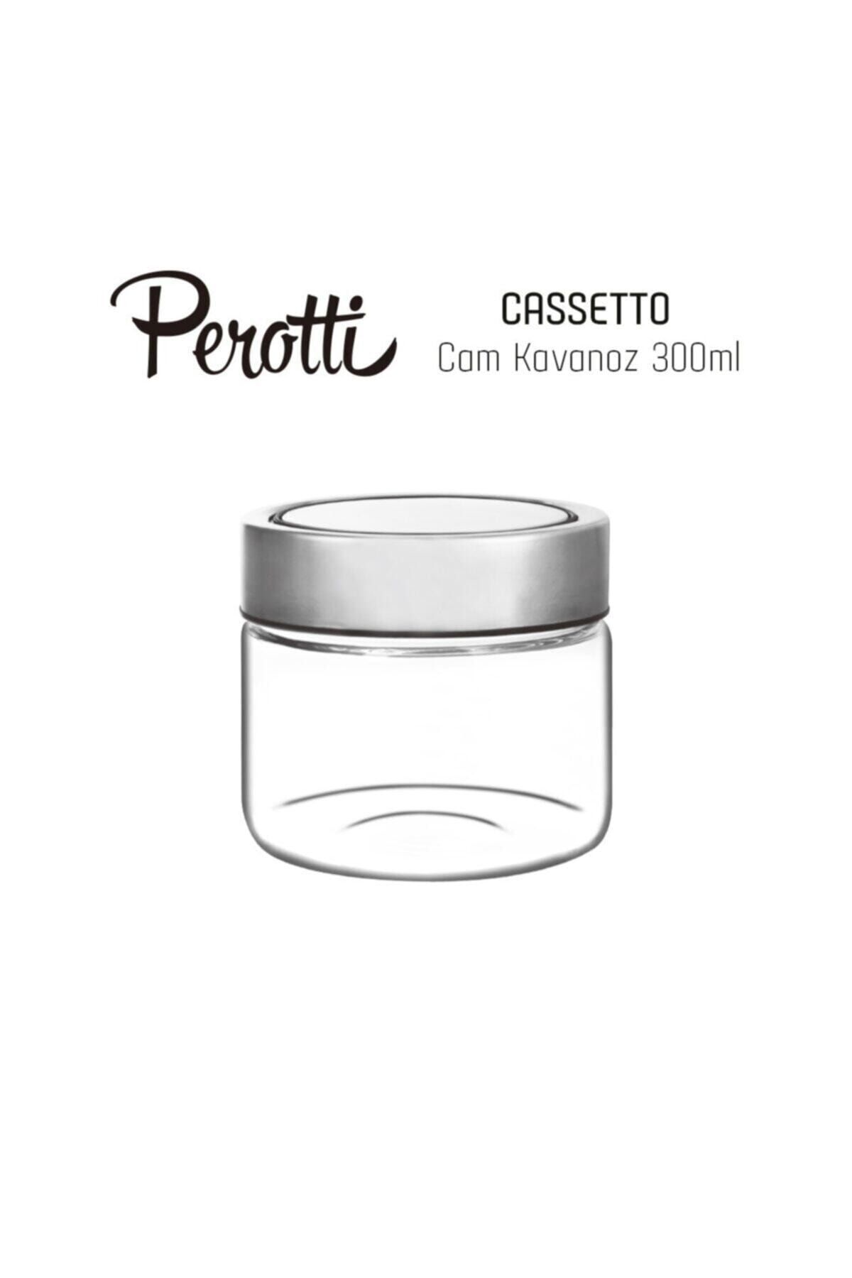 Perotti Cassetto Cam Kavanoz 300 Ml Kavanoz Metal Şeffaf Kapak