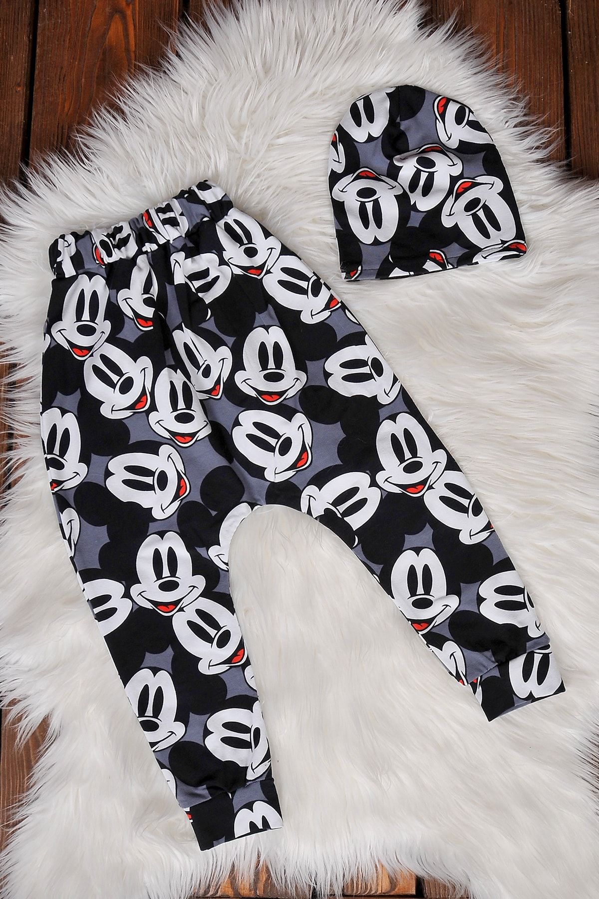 happykds123 Çocuk Gri Eşofman & Bere Takım