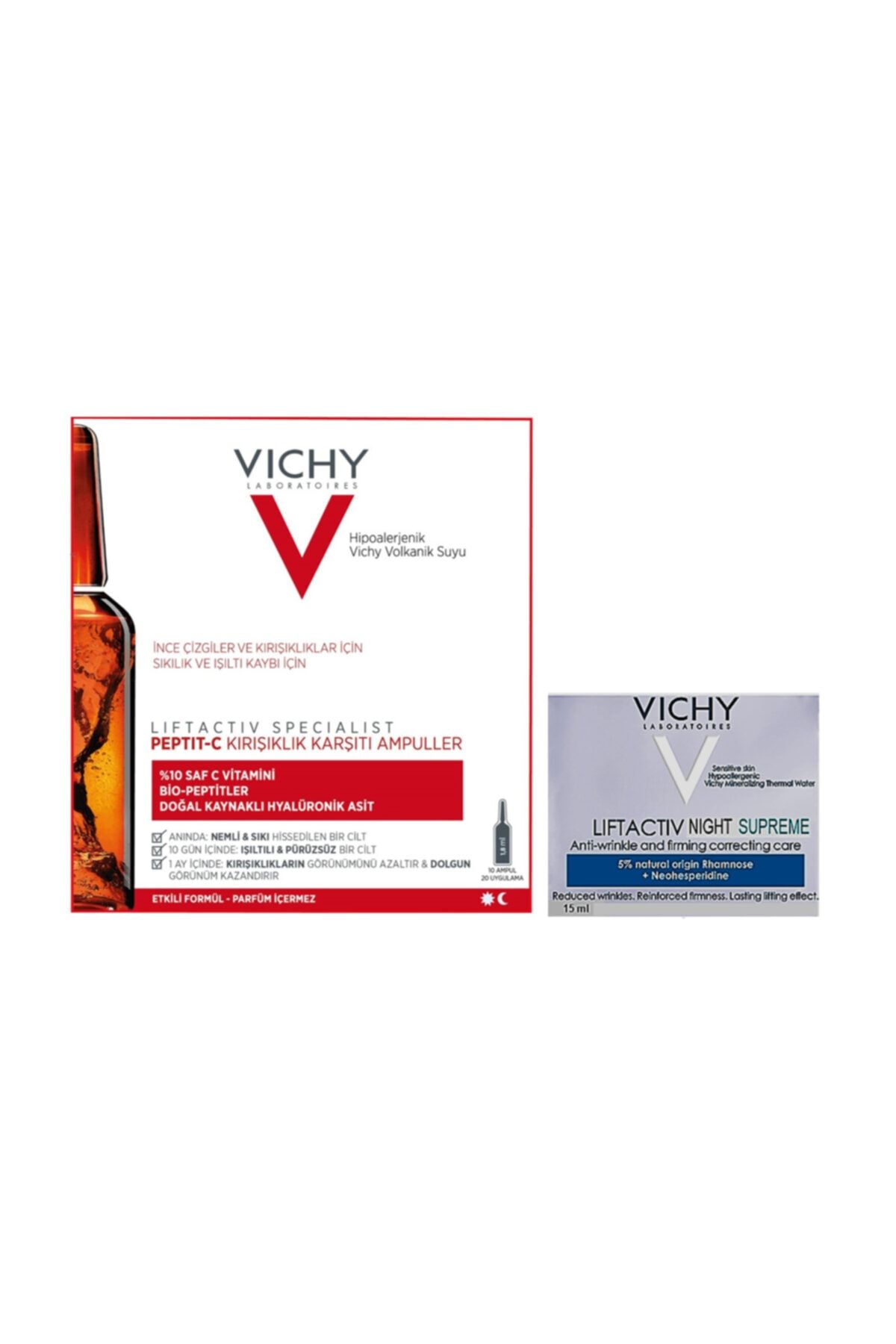 Vichy Peptıt-c Kırışıklık Karşıtı 10 Amp +  Lıftactıve Nıght Supreme 15 Ml