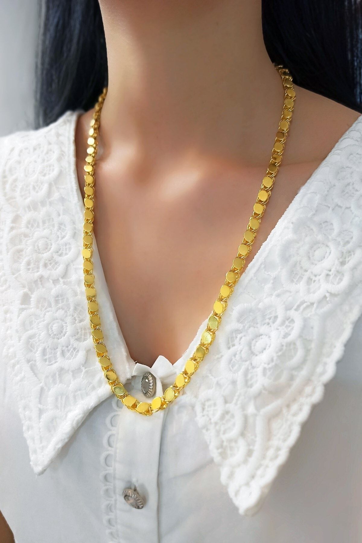 Çlk Accessories Altın Kaplama Arpa Zincir Kolye Trkolye5429 B311003