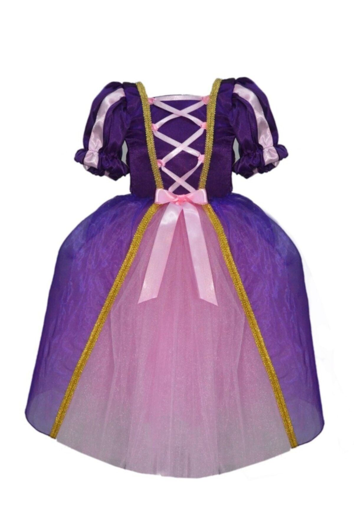 Liyavera Kız Çocuk Pembe Rapunzel Prenses Elbisesi Kostüm