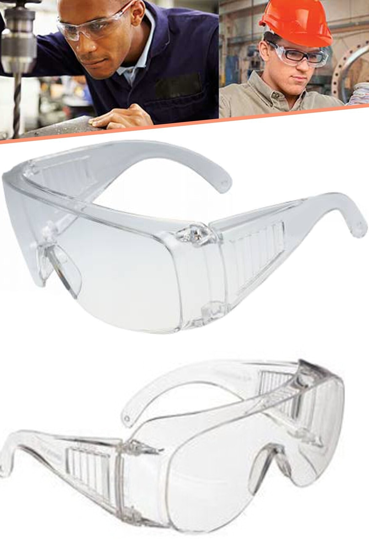 Chermik Eltos Klasik Çapak Gözlüğü Şeffaf Göz Koruyucu Gözlük 1410