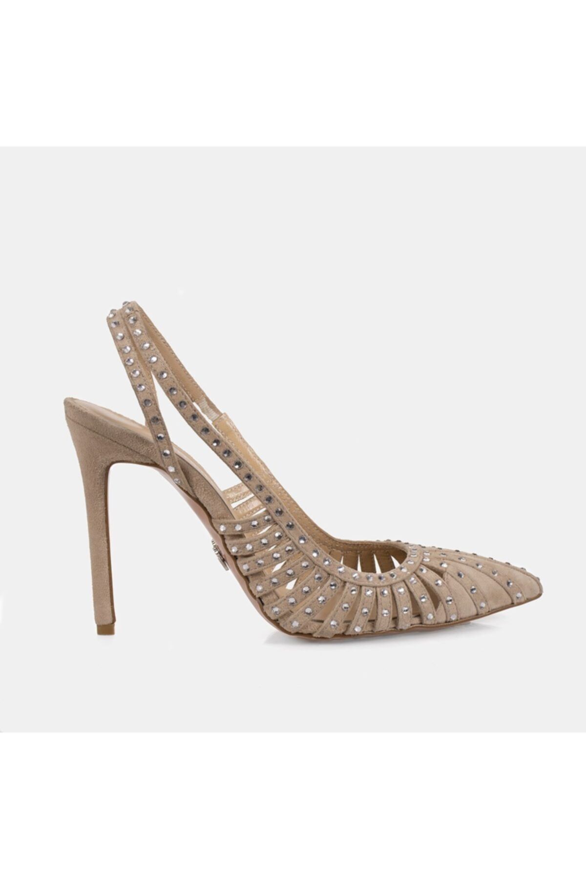 Jabotter Kadın Vizon Süet Taşlı Stiletto