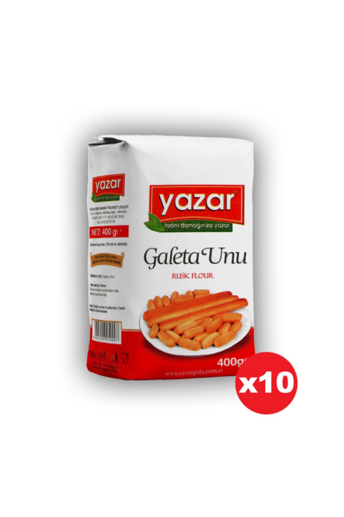 YAZAR Galeta Unu 400 Gr X 10 Adet