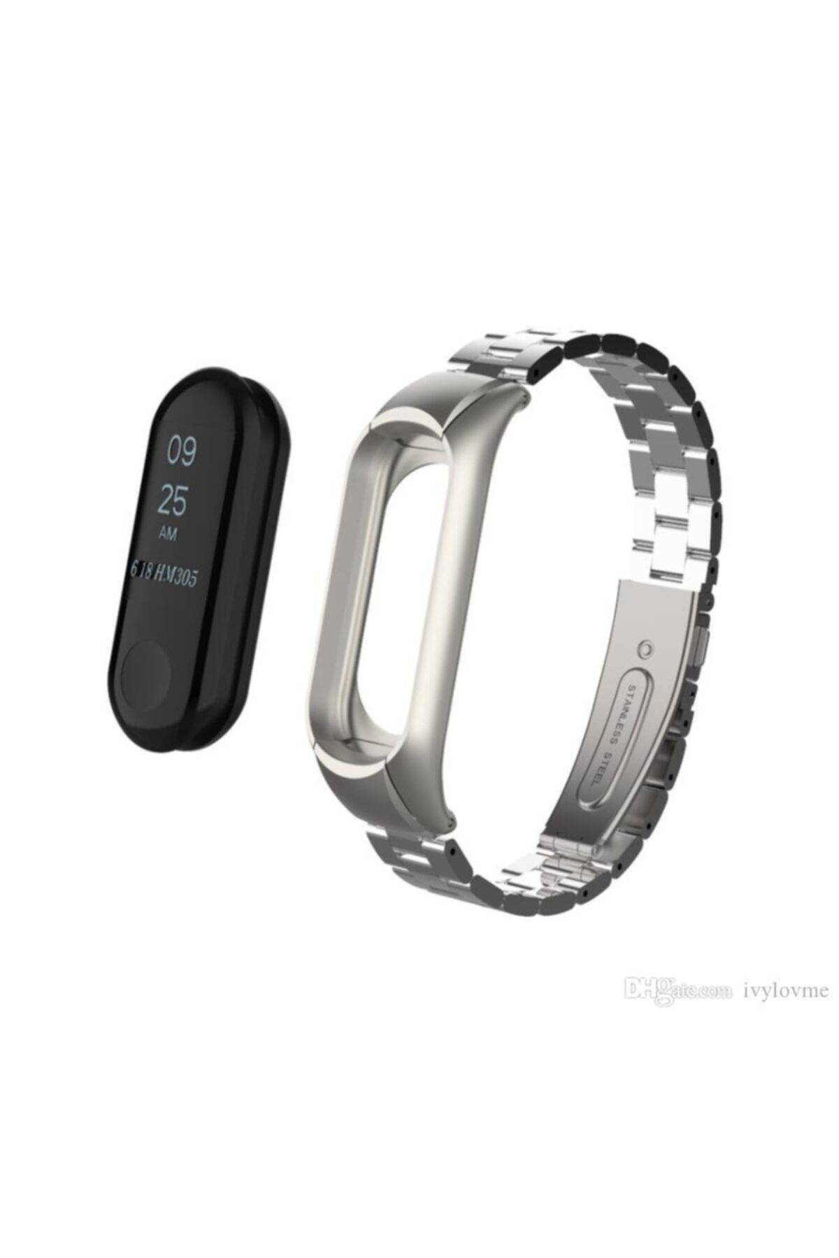 Techmaster Xiaomi Mi Band 5 Mi Band 6 Tme Çelik Steel Kordon Kayış