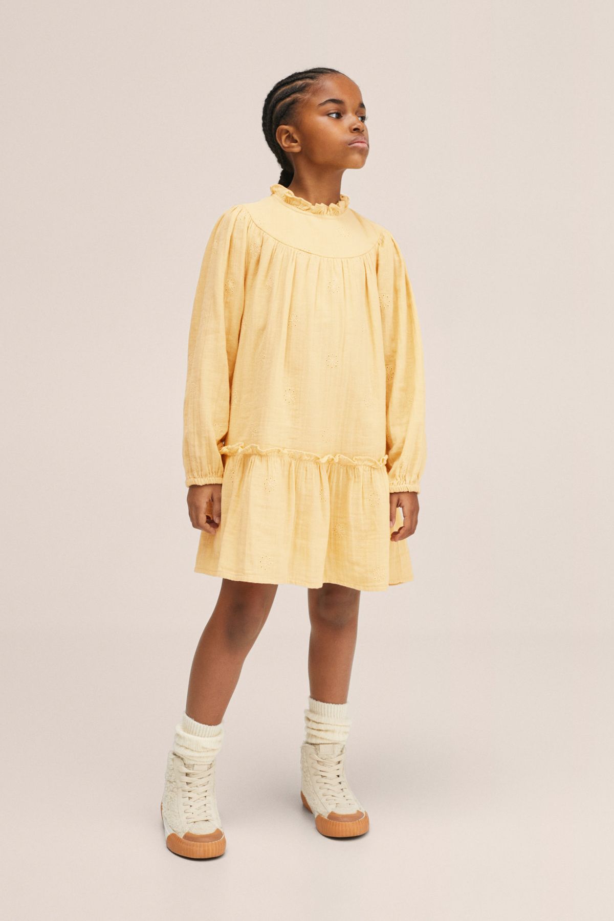 MANGO Kids Mustard Women s Dress 27093259 Trendyol