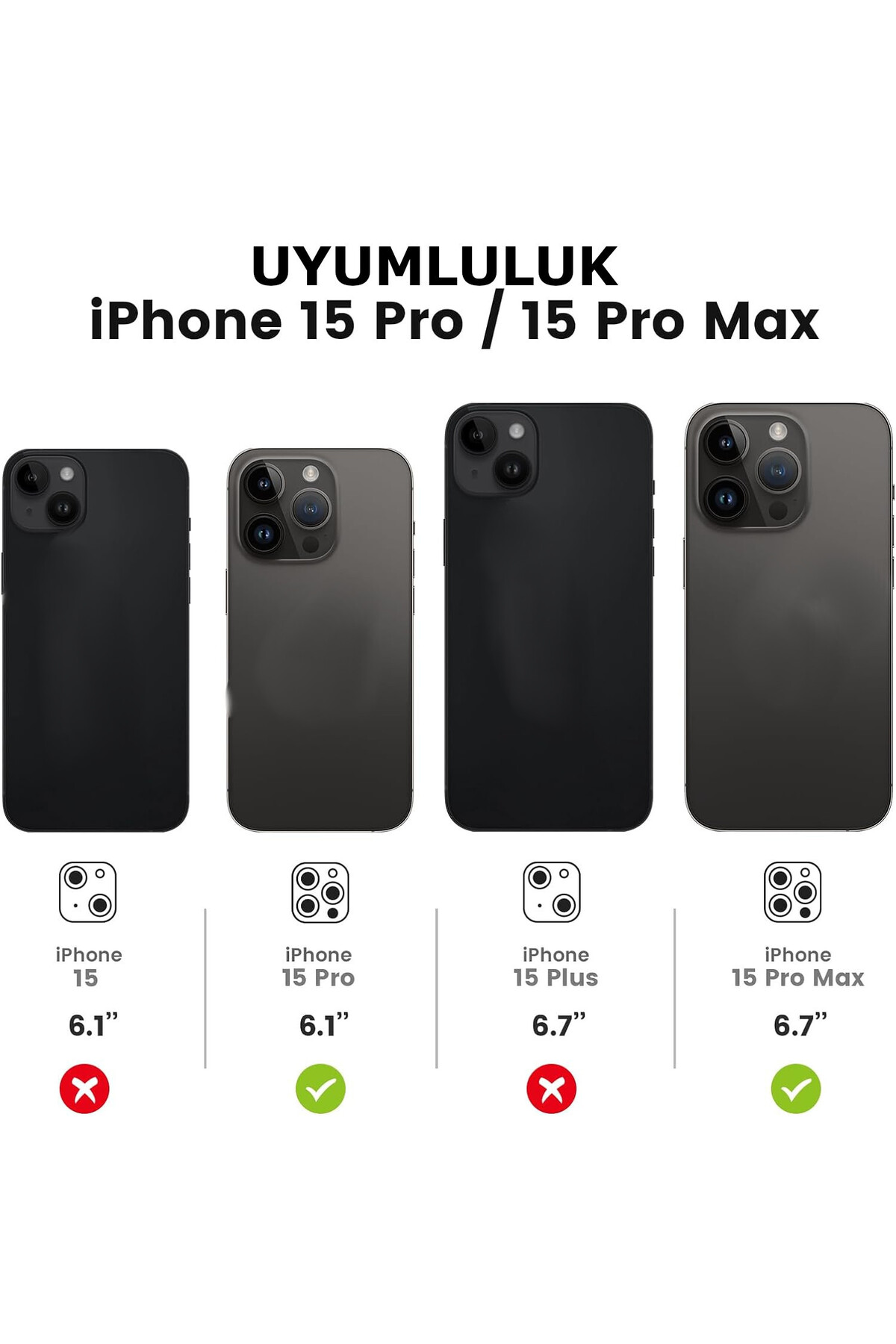 محافظ لنز دوربین iPhone 15 Pro Max & 15 Pro Diamond Stone ظاهر چشم نواز با کیفیت مشکی