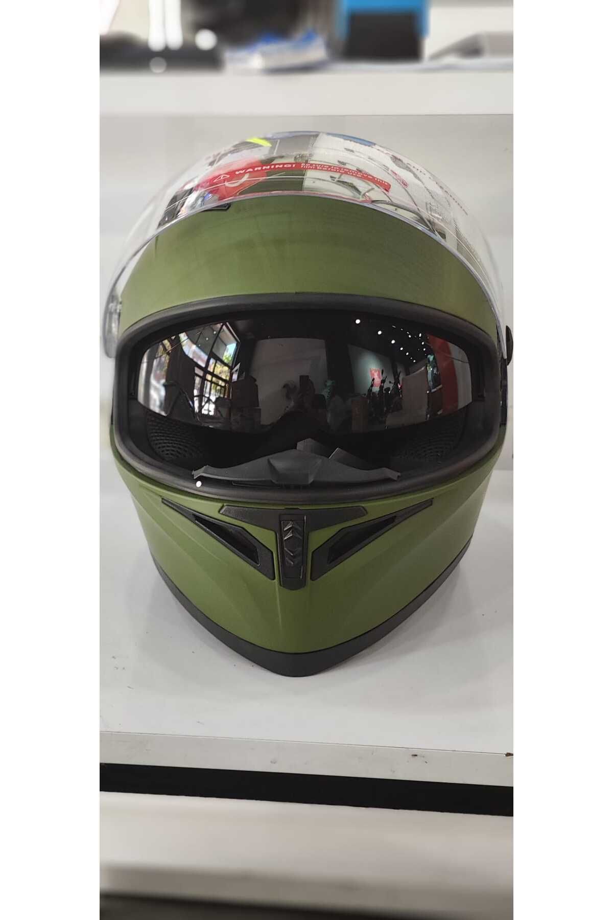 Green 2024 motorcycle helmet