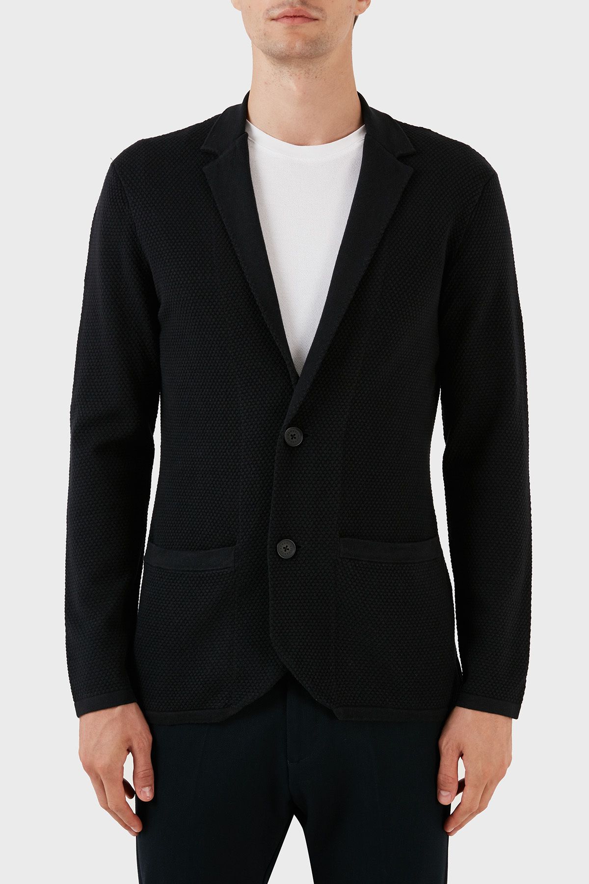 Armani Exchange Cotton Regular Fit Knitted Blazer Jacket Men S