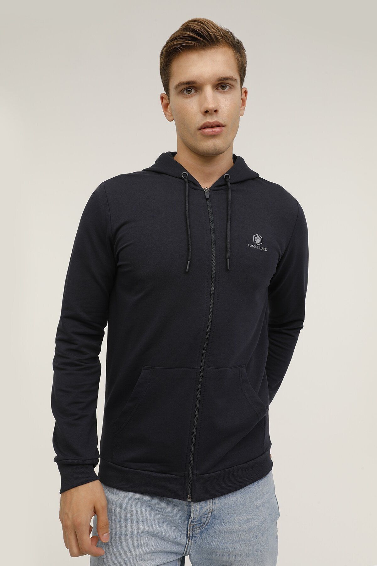 Lumberjack M SN72 BASIC FZ HOD 3PR Navy Blue Men s Tracksuit Top