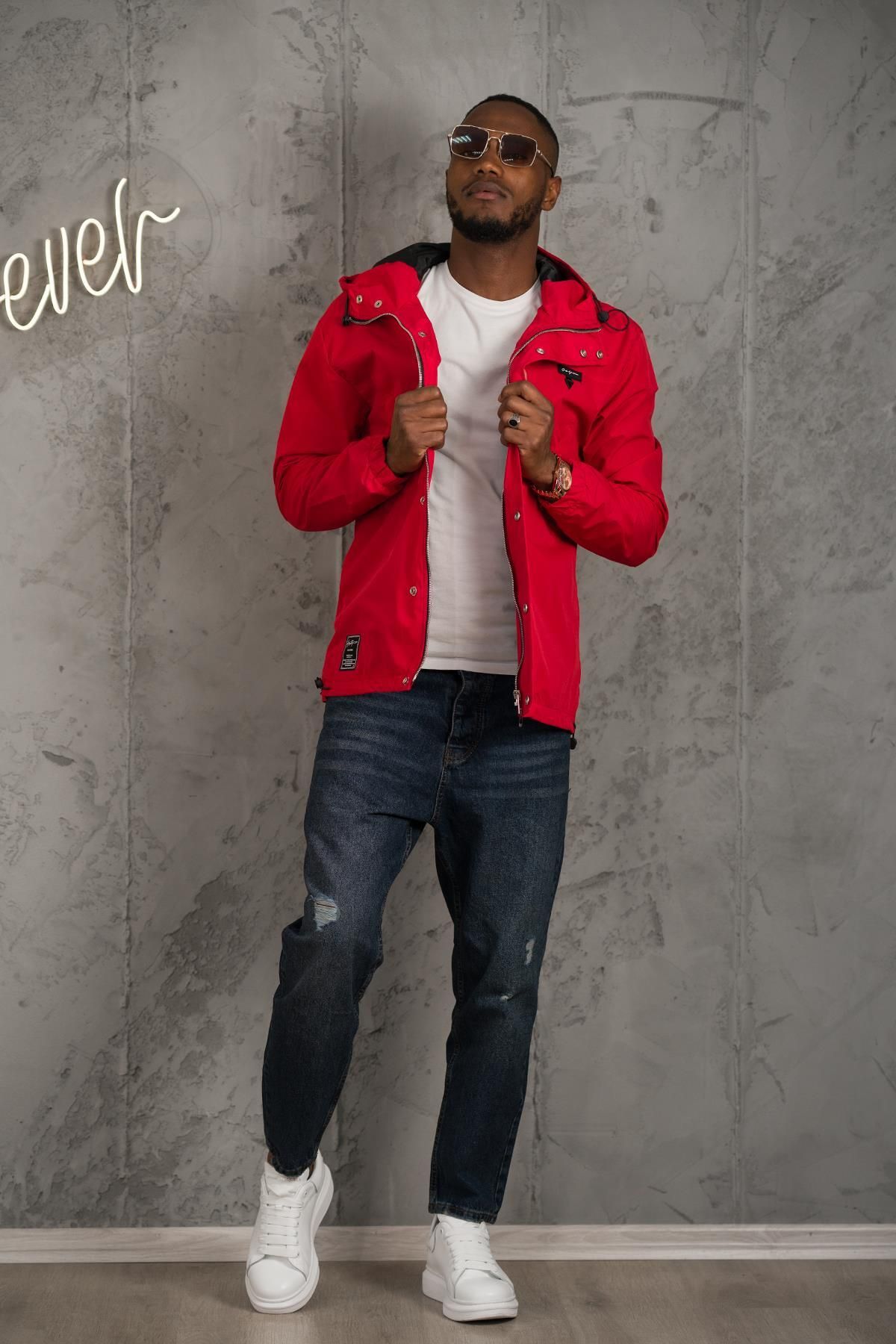 AK AYLAR Regular Fit Hooded Zipper Closure Lined Men s Spring Coat