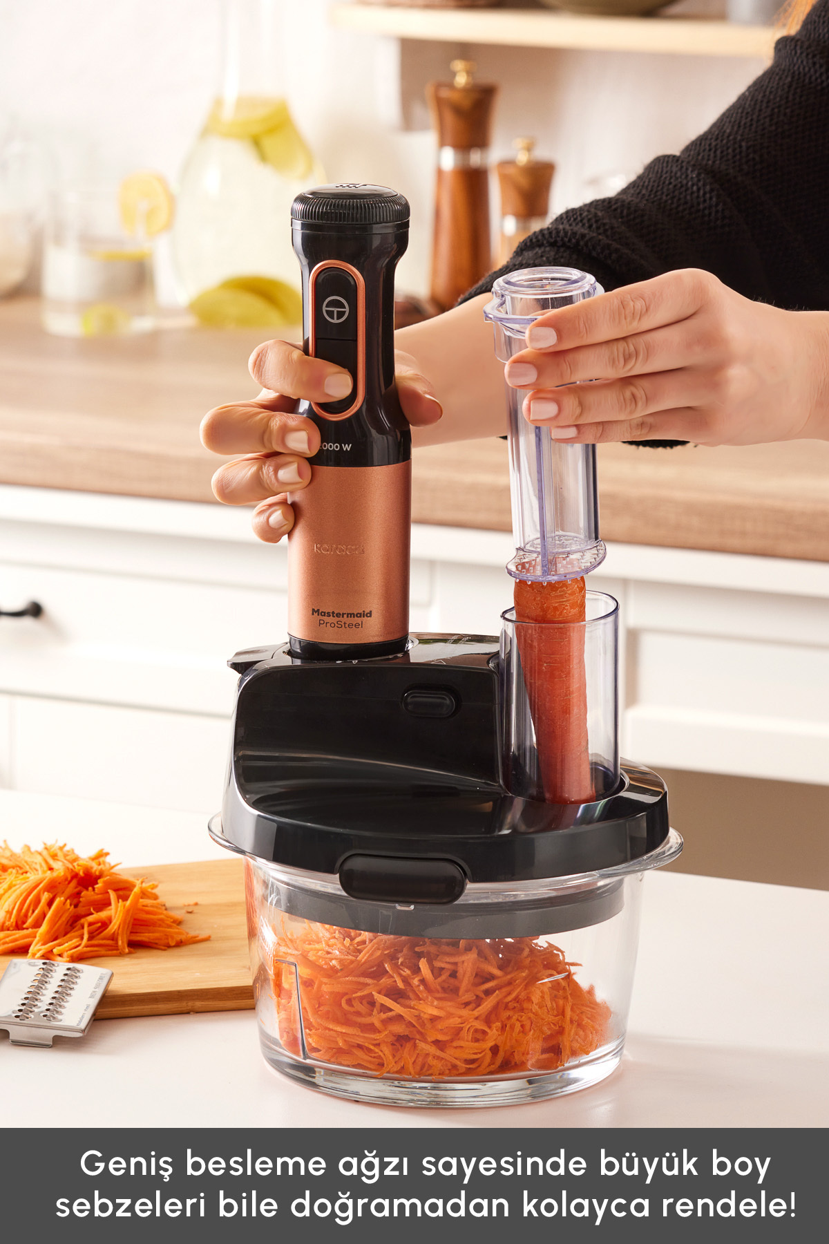 غذاساز شیشه ای Prosteel Mastermaid Prosteel Long Feet Blender 6 Blades 2500 W Copper Black