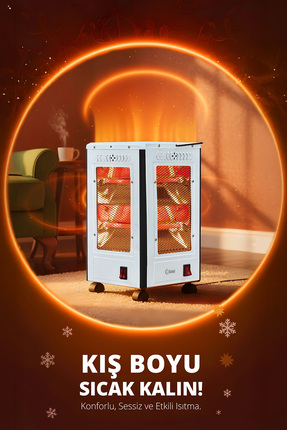 KHT-8407 Quartz Isıtıcı | 5 Yönlü Isıtma & Enerji Tasarruflu Kuvars Tüp & Taşınabilir Tasarım Image 6