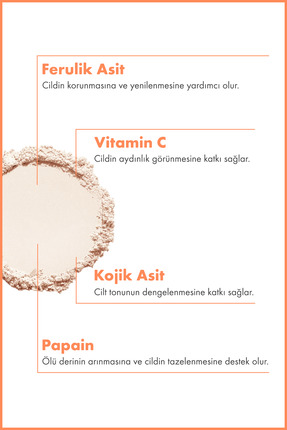 Aydınlatıcı Meyve Enzim Toz Peeling 60 G (Vitamin C 3% + Ferulic Acid 0,5% + Kojic Acid 0,2%) Image 1