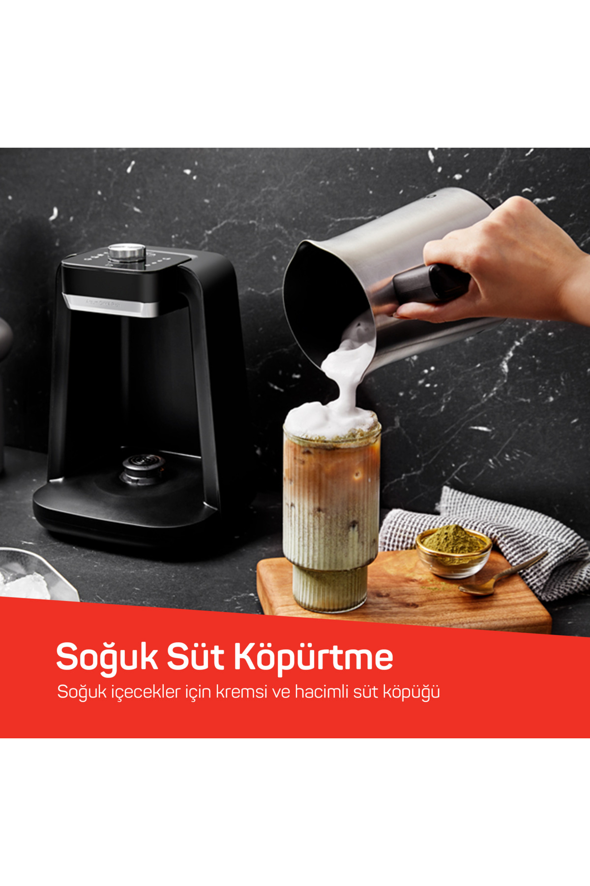 قهوه ساز ترکی Okka Rich Spin Pro با قهوه جوش استیل و شیر با ظرفیت 5 فنجان مس - OK0020