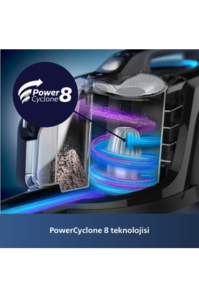 7000 Serisi Marathon Daily Torbasız Elektrikli Süpürge, 750W, PowerCyclone 8, XB7150/07 Image 3